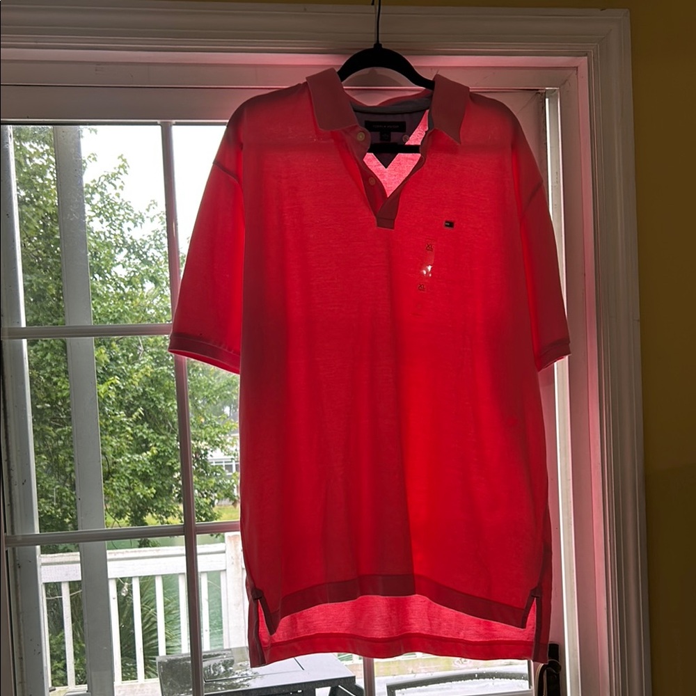 Tommy Hilfiger Red Polo Shirt Classic Casual Design